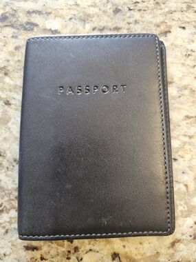 Coach Black Leather Passport Holder